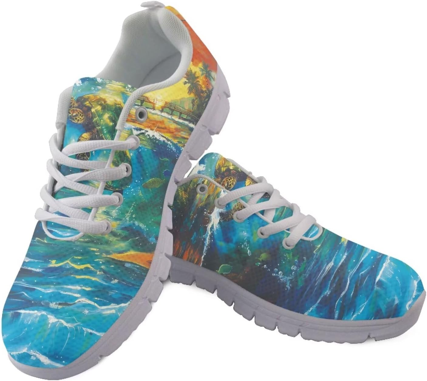 

Кроссовки chaqlin для женщин, мужские слипоны для ходьбы, модные беговые кроссовки, легкие для использования в помещении и на улице, Sea Turtle Ocean