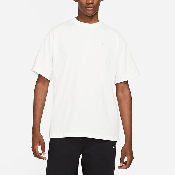Футболка Nike Solo Swoosh Mens T-Shirt Printing Logo Solid Color Round Neck Short Sleeve White, белый — фото 3