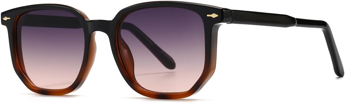 

Женские солнцезащитные очки с квадратной поликарбонатной оправой и многоугольными линзами, защищающие от солнечных лучей, мужские очки для вождения, очки с защитой от УФ-излучения UV400 LIGOES, Grey Pink Lens