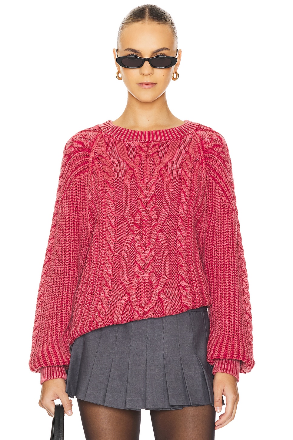 

Свитер фрэнки-кабель Free People, цвет cherry