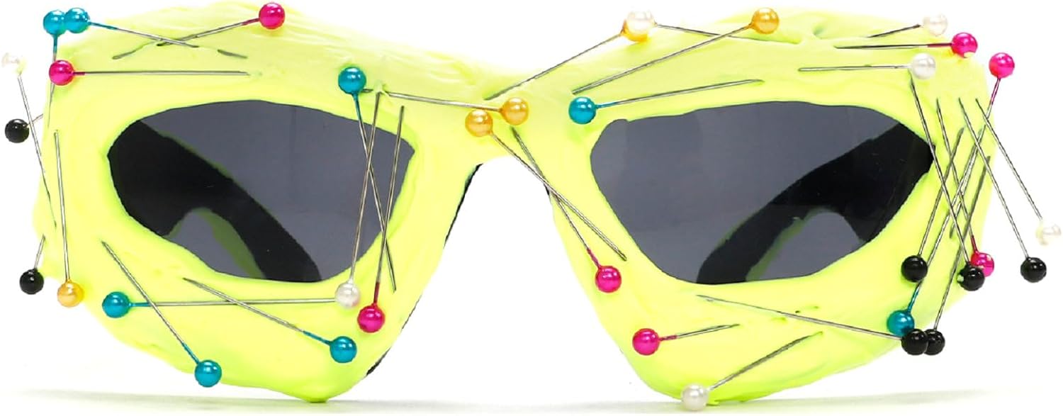 

Солнцезащитные очки в стиле Y2K с обтекаемой формой для женщин и мужчин, жемчужная оправа, персонализированные, для уличных вечеринок, унисекс, модные, с защитой от УФ-излучения UV400 mincl, Green