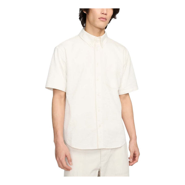 

Рубашка short sleeve seersucker button-down shirt asia sizing 'phantom' Nike, мультиколор