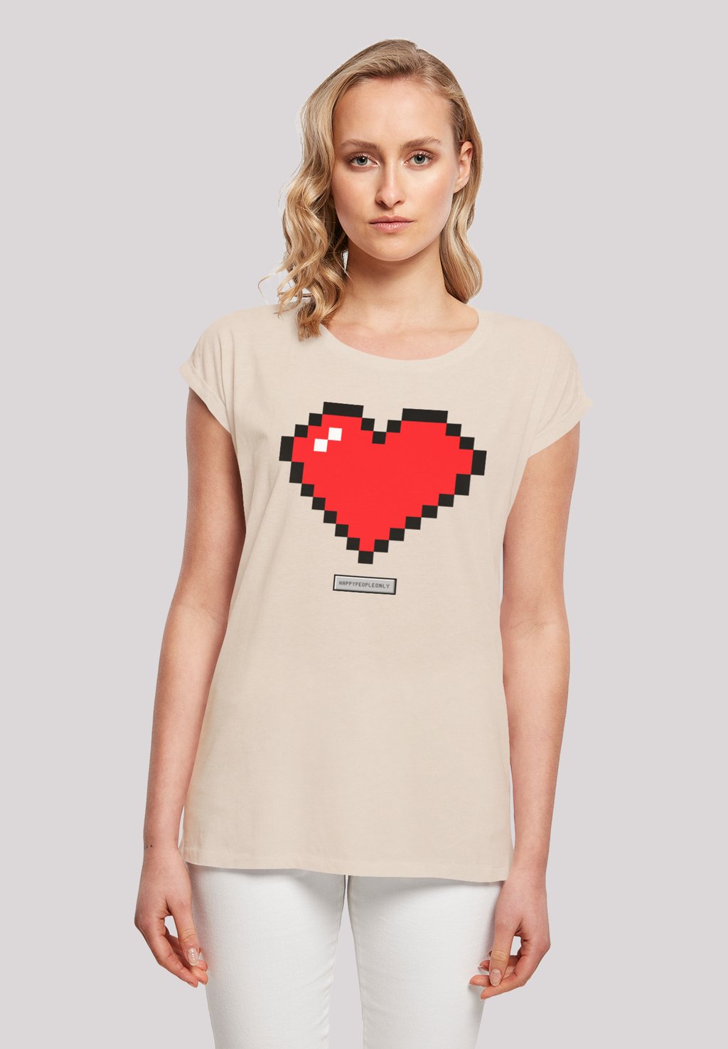 

Футболка с принтом PIXEL HERZ VIBES HAPPY PEOPLE F4NT4STIC, песочный