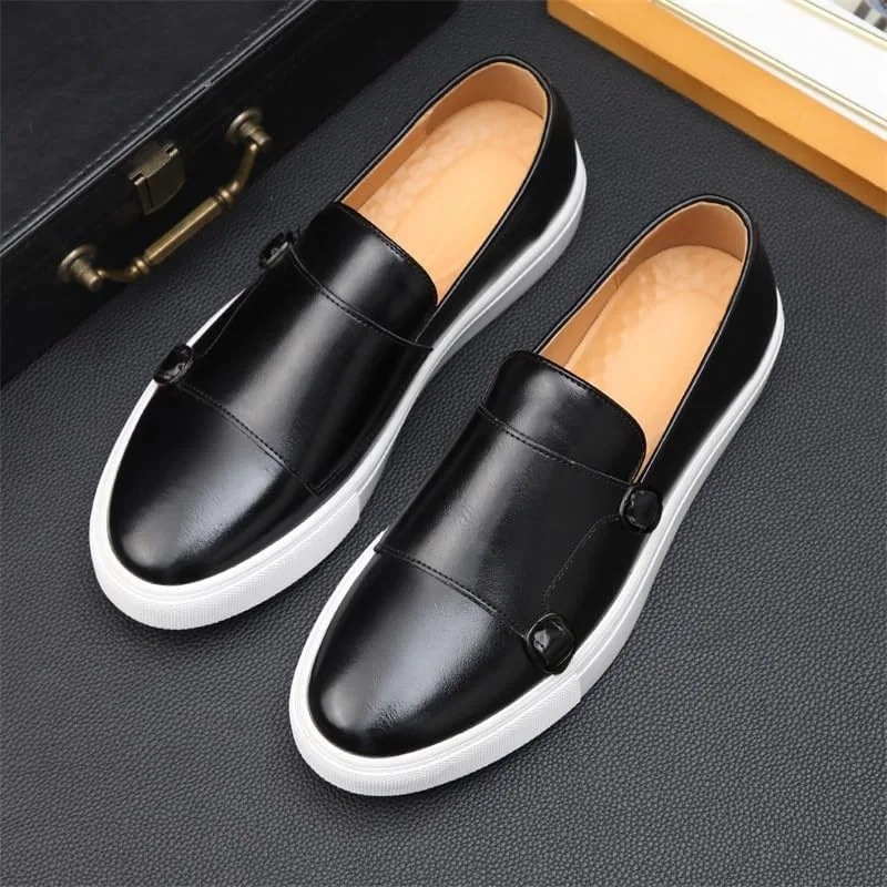 Мокасины кожаные мужские, на шнуровке, модель Dress Loafers, черный UOPYNE — фото 3