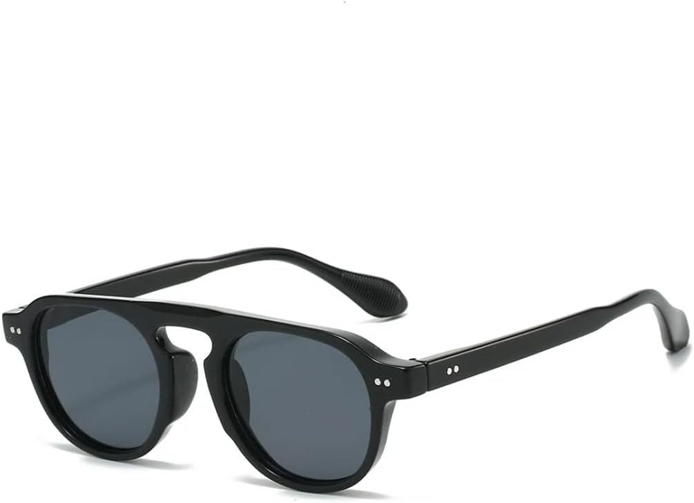 

Ретро круглые солнцезащитные очки с градиентным переходом для женщин, персонализированные заклепки, мужские универсальные очки с защитой от УФ-излучения UV400 UATXTAU, Black