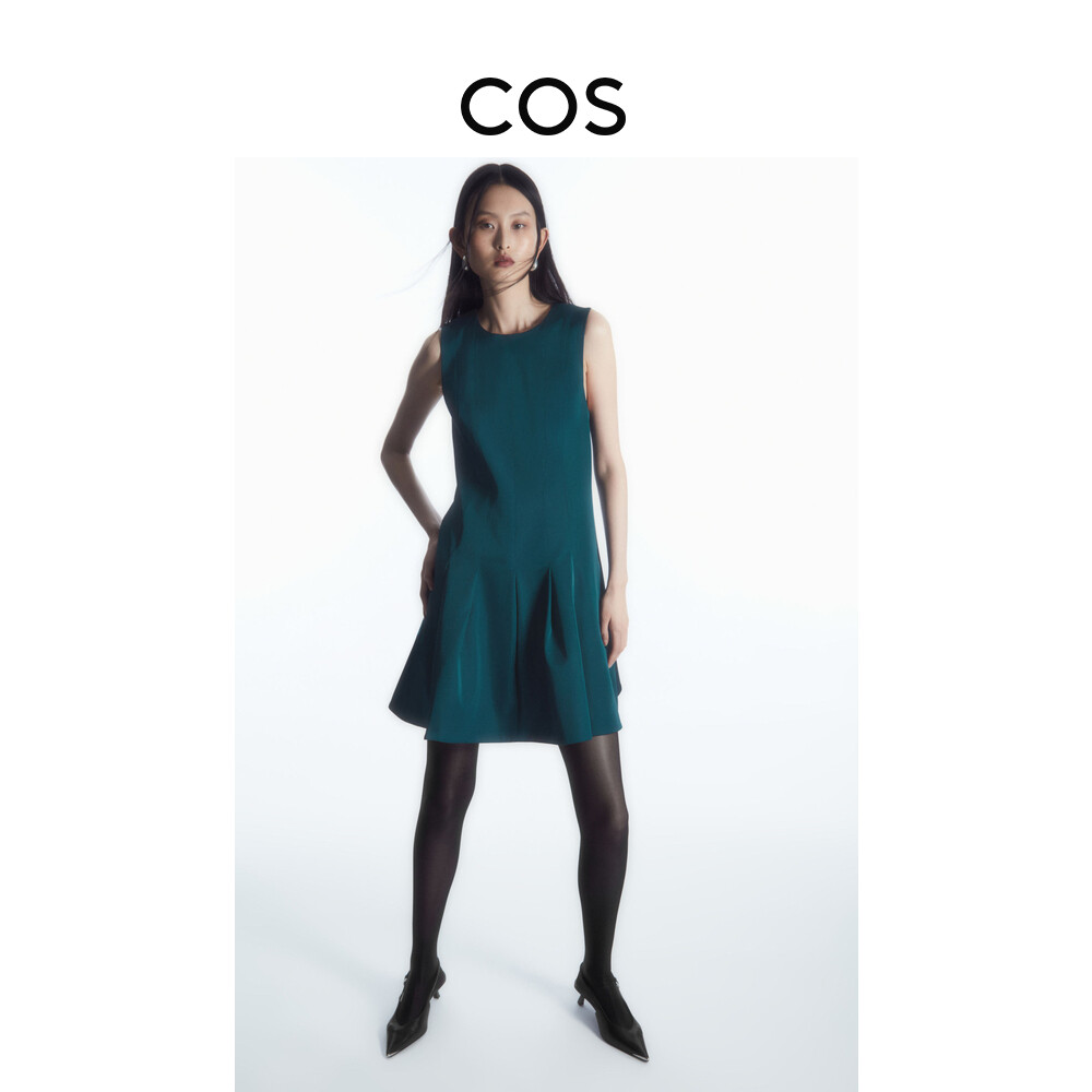 

Платье-мини облегающее Cos плиссированное, бирюзовый