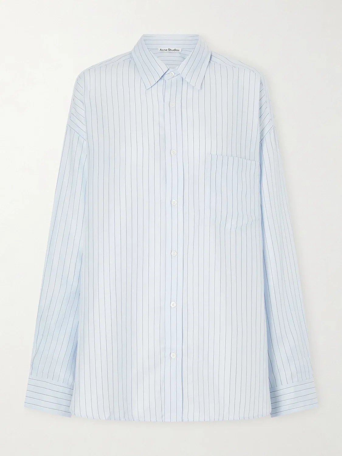 Полосатая рубашка "Soffia" из плетеной ткани Acne Studios, синий