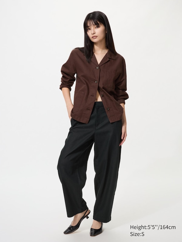 

Зауженные брюки из льна и хлопка Uniqlo, 09 black