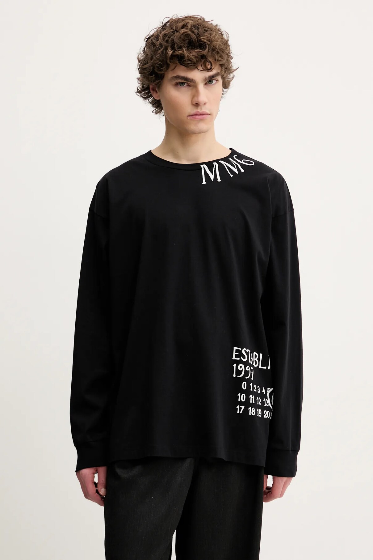 

Хлопковая рубашка с длинными рукавами Mm6 Maison Margiela, черный