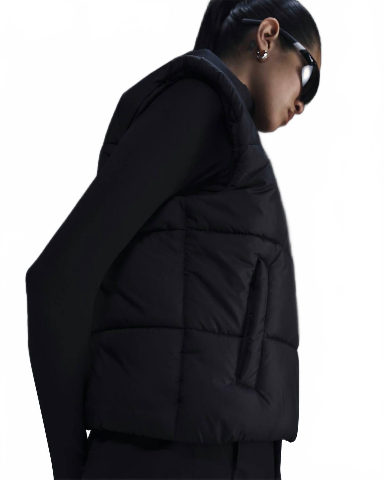 Женский классический стеганый жилет Therma Fit Loose Gilet черного цвета Nike, черный — фото 2