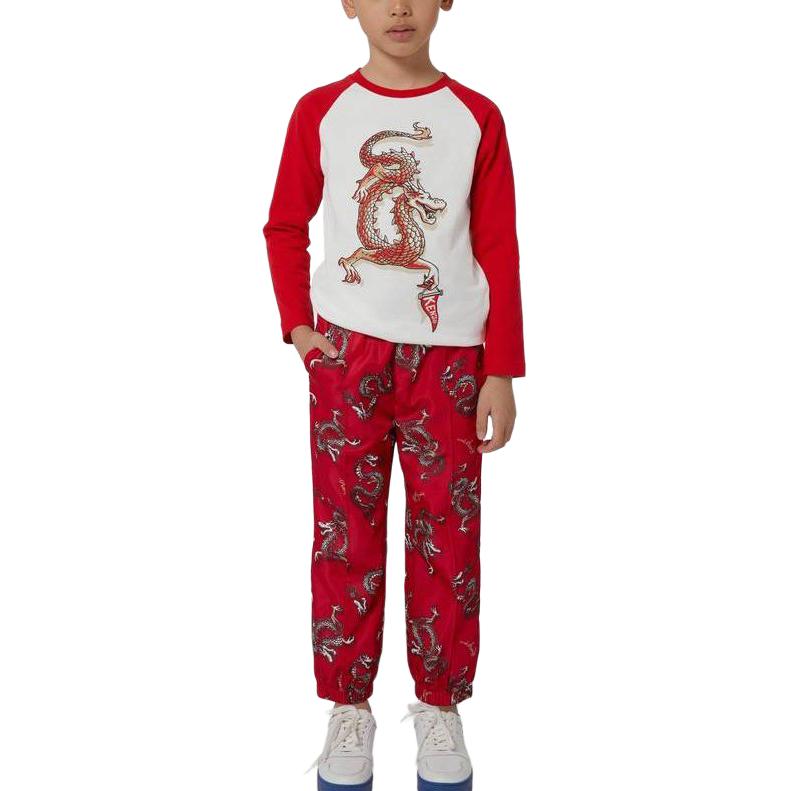 Футболка детская 'Год Дракона' хлопковая футболка кремовая Kids' KENZO — фото 4