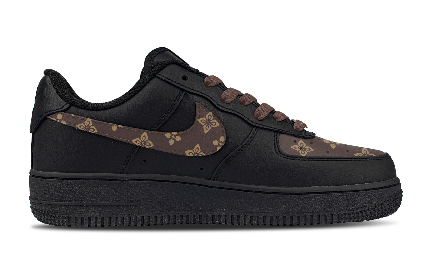 Nike Air Force 1 Vientiane Кожаные Устойчивые к Истиранию и Скольжению Низкие Кроссовки для Скейтбординга Мужские Black Brown — фото 3