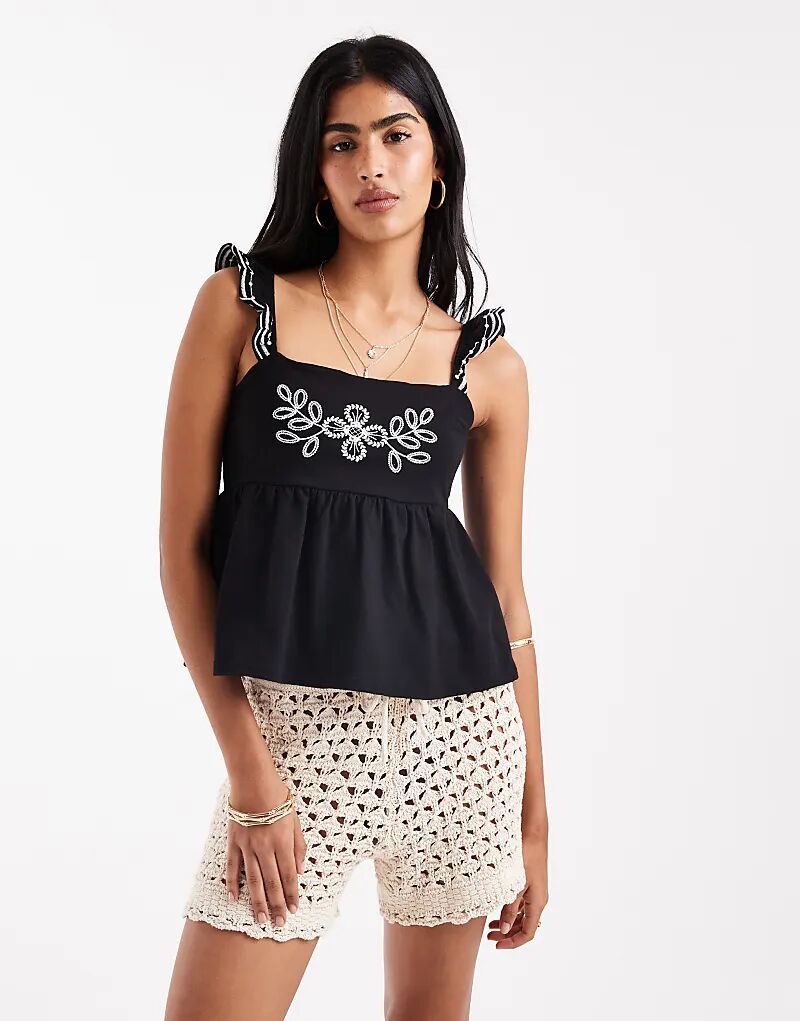 

Топ Miss Selfridge с вышитыми оборками