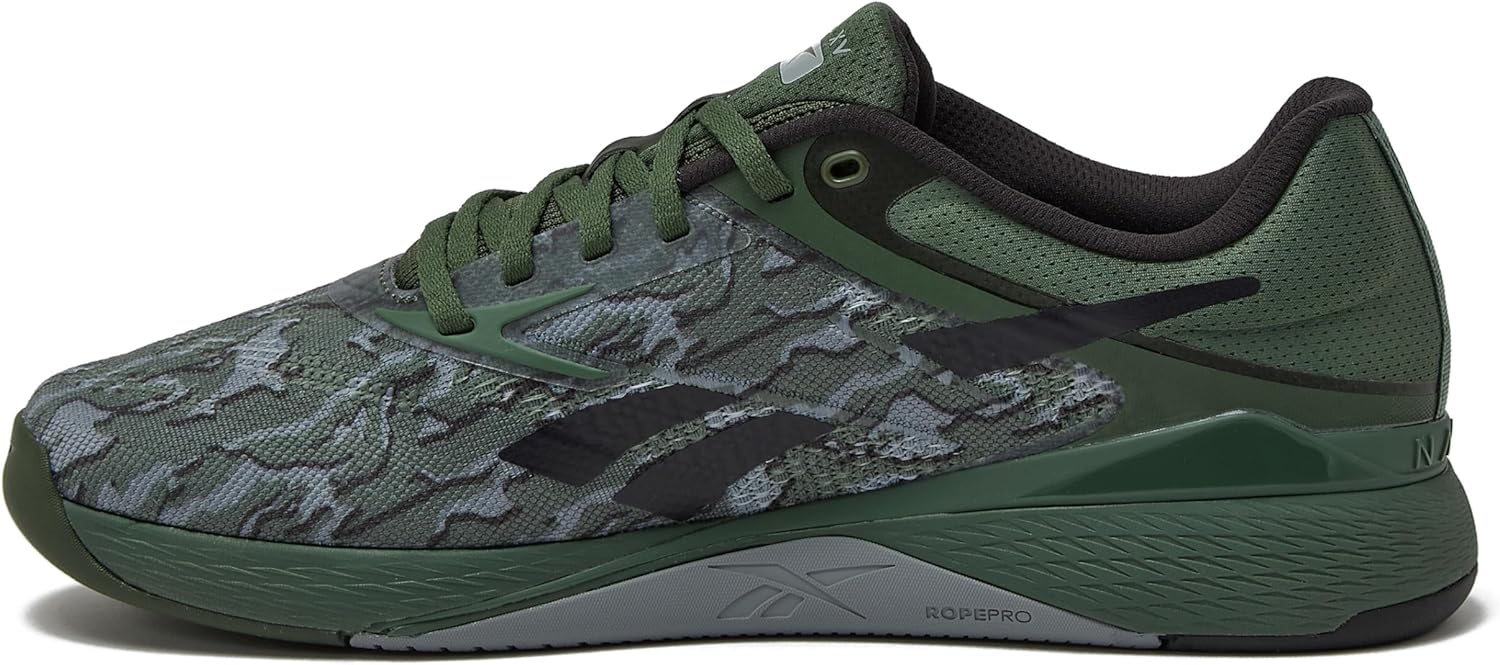 Мужские кроссовки Reebok Nano X5, для кросс-тренинга и легкого бега, серый/черный/зеленый — фото 3
