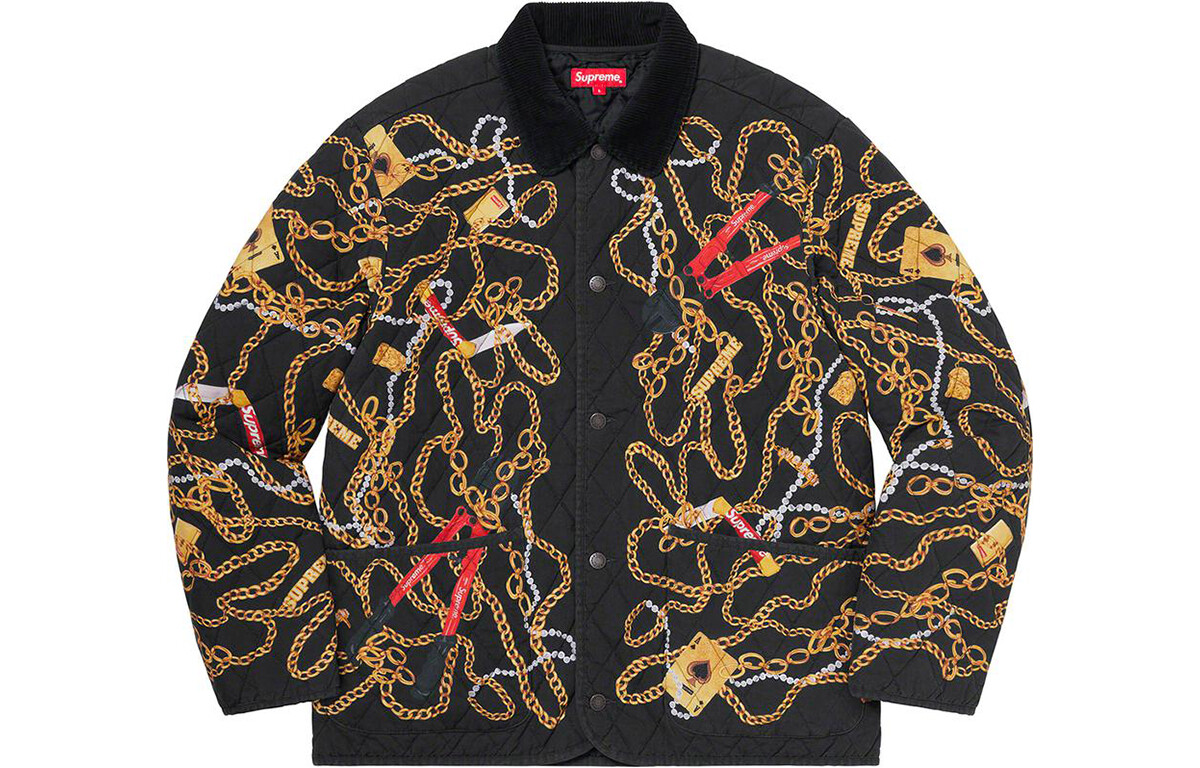 

Куртка унисекс Supreme стеганая, зеленый