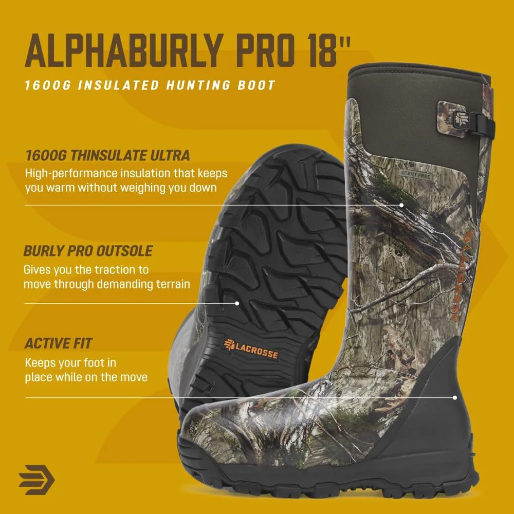 Охотничьи утепленные ботинки LaCrosse Alphaburly Pro 18" для мужчин с водонепроницаемой резиной, утеплителем Thinsulate 1600G и подошвой из ЭВА, First Lite Cipher — фото 4
