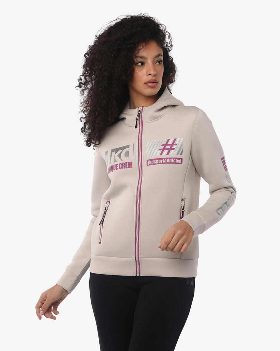 

JAKED Женская синтетическая толстовка песочного цвета для фитнеса