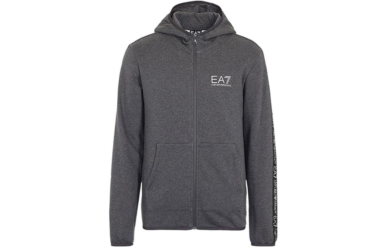 

Emporio Armani Мужская толстовка, темно-серый кардиган с капюшоном, средней длины