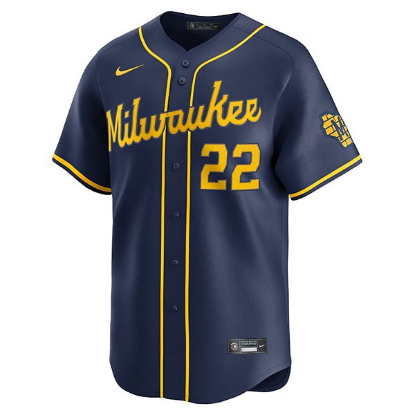 Мужская футболка Christian Yelich Milwaukee Brewers Alternate Limited Nike — фото 3