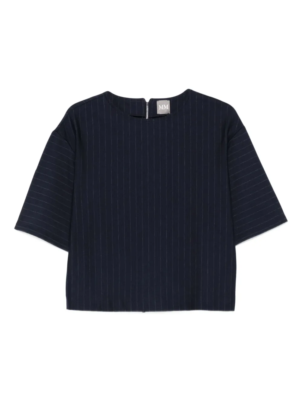 

Топ в тонкую полоску с короткими рукавами MAX MARA, синий