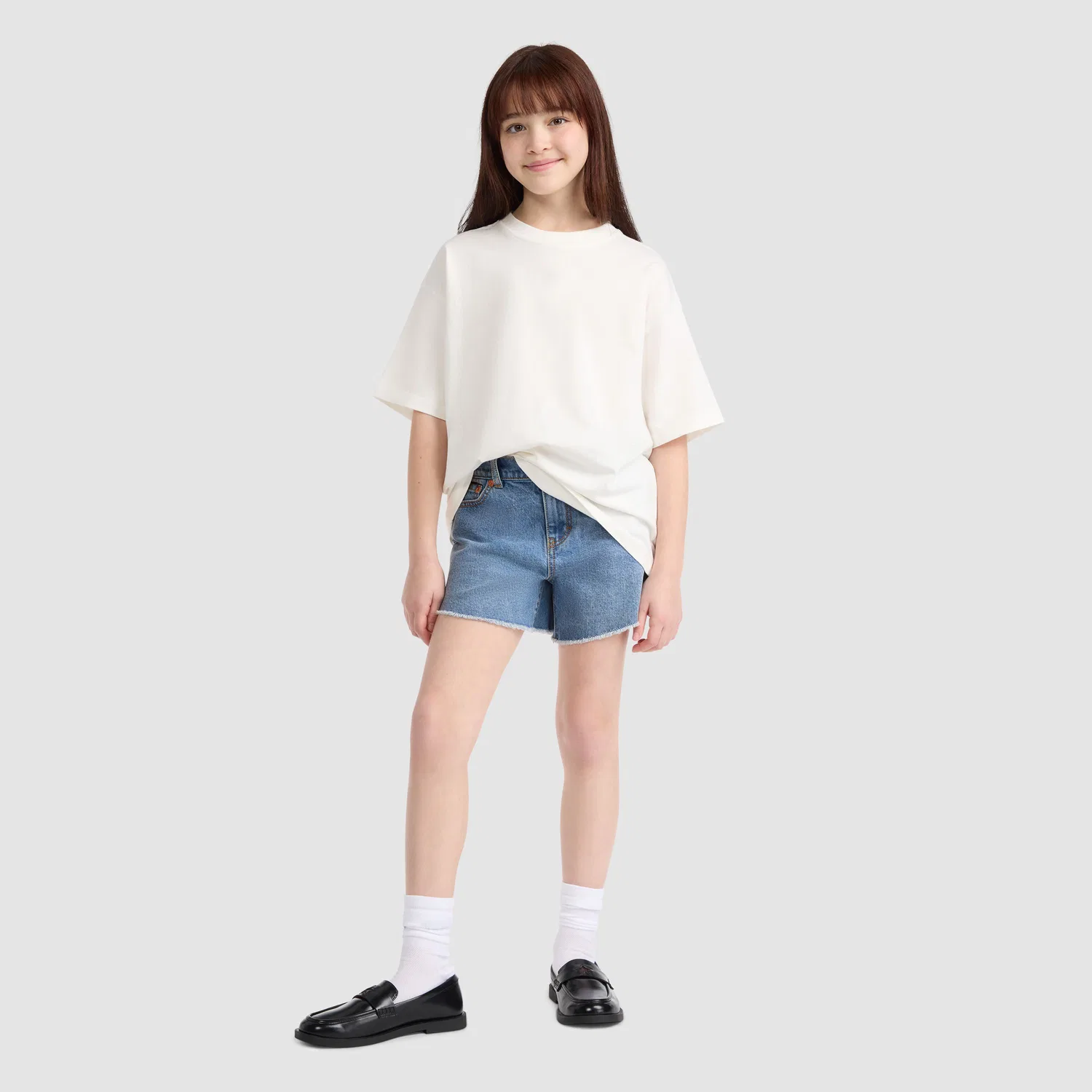 Джинсовые шорты A-Line для девочек 7-16 лет Levi's, Light Wash — фото 4