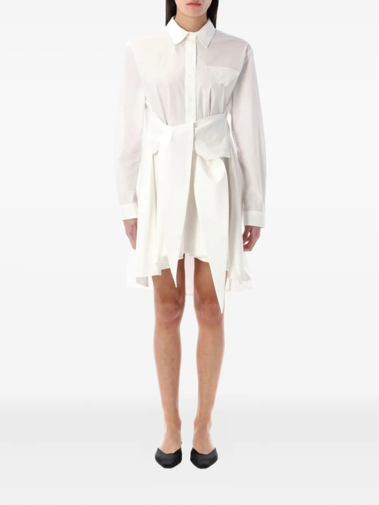 

Асимметричное мини-платье-рубашка от Cypruss The Garment, белый