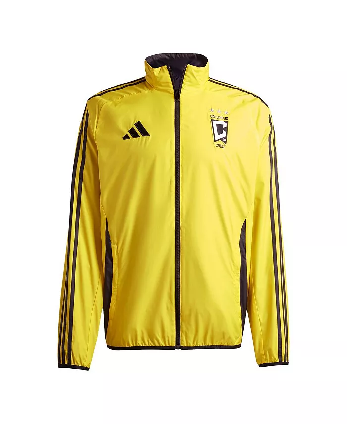 Мужская реверсивная куртка на молнии Columbus Crew 2025 Anthem в золотисто-черном цвете adidas