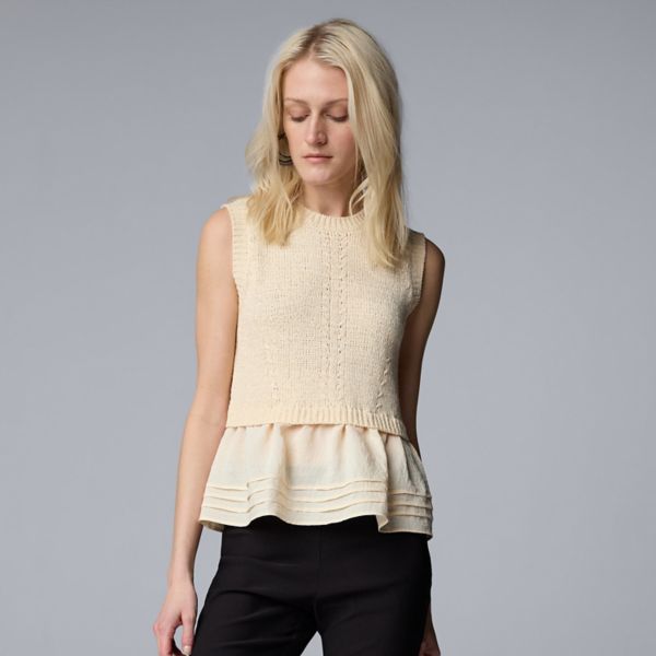 

Женский безрукавный свитер Simply Vera Vera Wang, цвет ecru