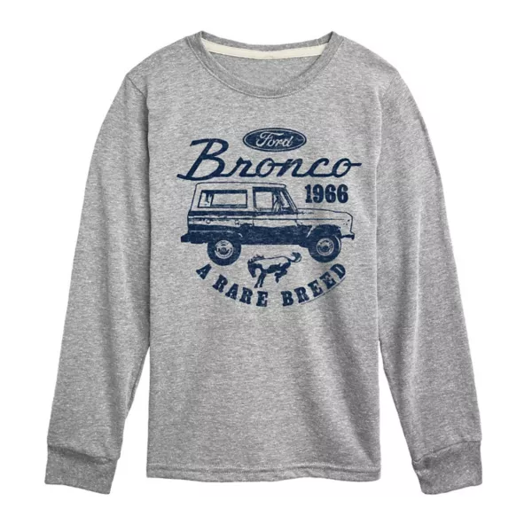 

Футболка с длинным рукавом и принтом Ford Vintage Bronco Rare Breed для мальчиков 8-20 лет Licensed Character, серый