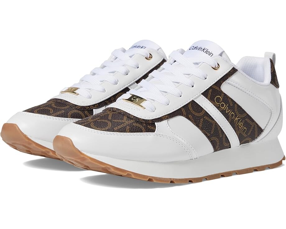 

Кроссовки Calvin Klein Carlla, цвет White/Dark Brown Logo