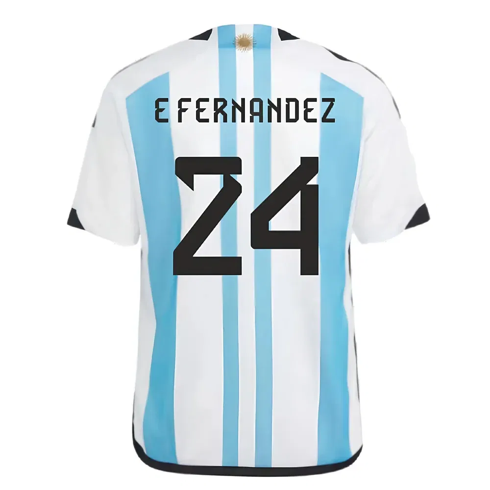 Детская футболка Argentina 2022 World Cup Winners Home Shirt Enzo Fernandez, синий — фото 2
