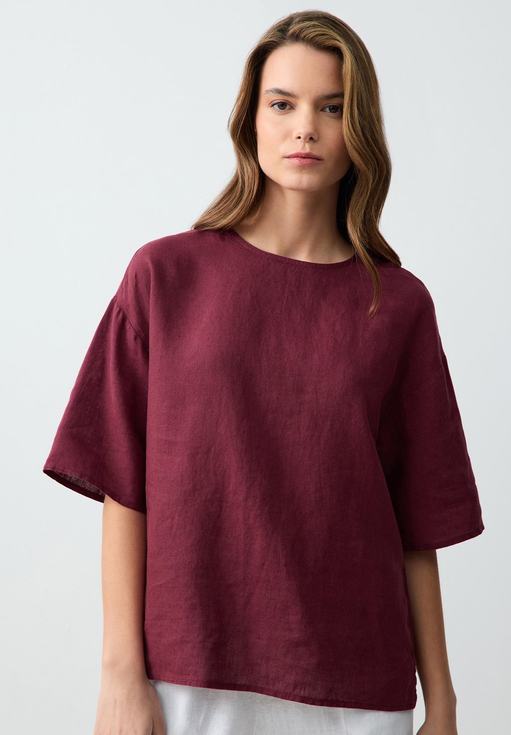 

Блуза RELAXED FIT SHORT SLEEVE CREW-NECK Jimmy Key, бордовый