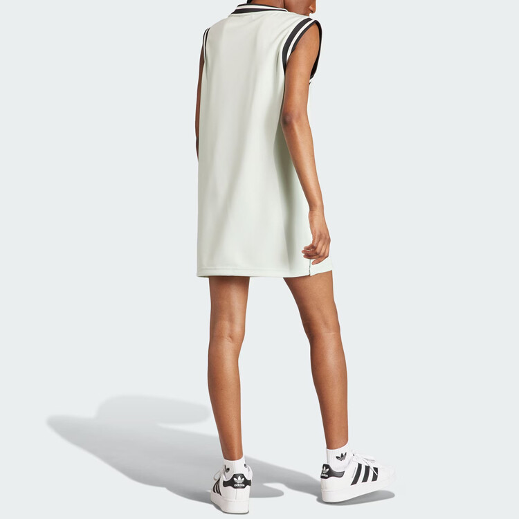 Платье без рукавов женское льняное зеленое Adidas Originals — фото 3