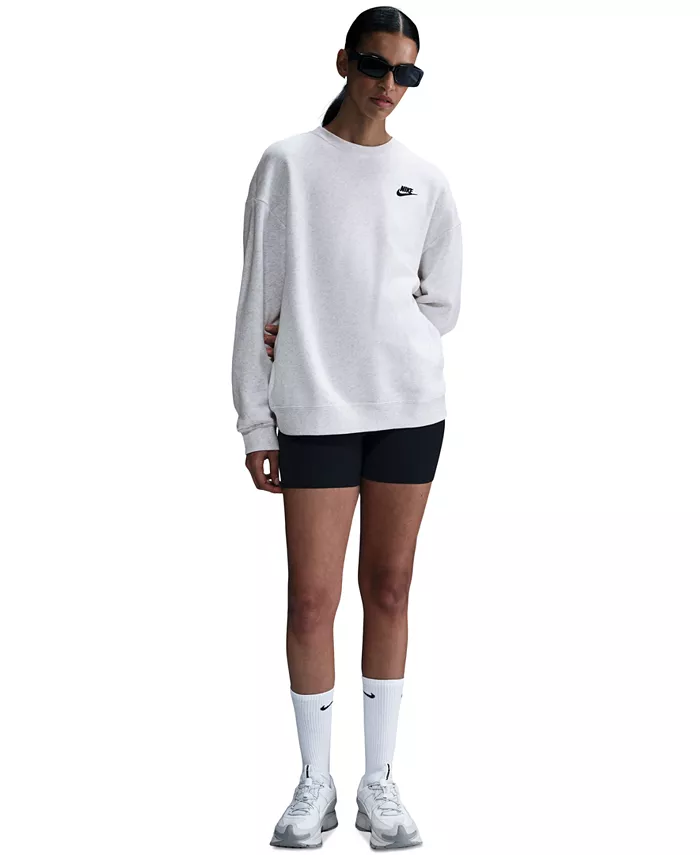 

Спортивная одежда для женщин: свободный худи Club Fleece с круглым вырезом Nike, серый