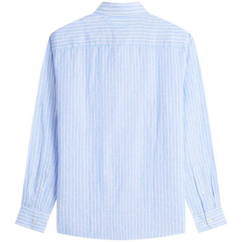Tommy Hilfiger Рубашка мужская Blue White Stripes 0A5 Lapel Moderate — фото 2
