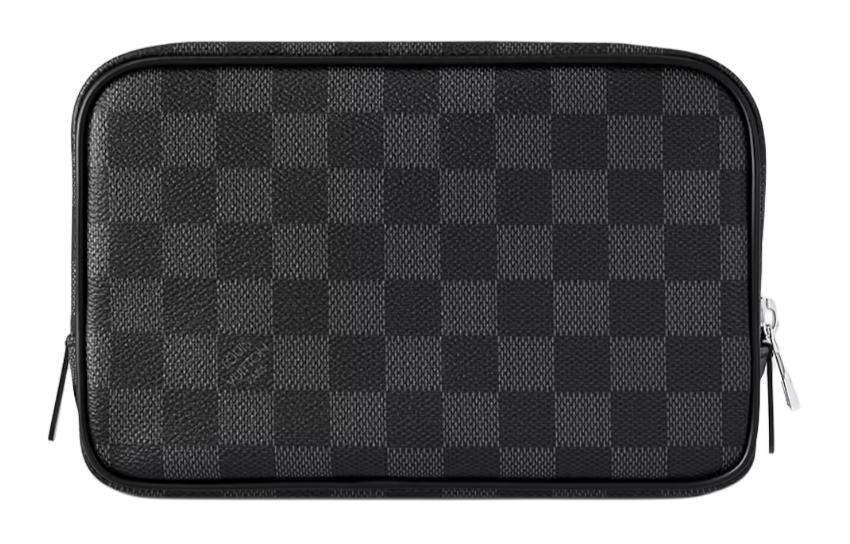 LOUIS VUITTON Косметичка Canvas с кожаной отделкой женская black — фото 4