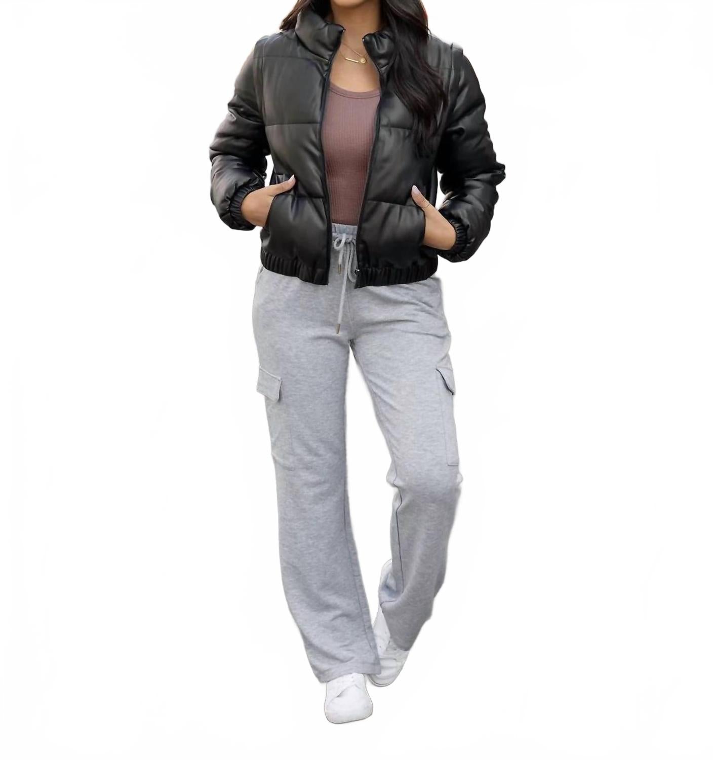 

Куртка из искусственной кожи черная Grace and Lace