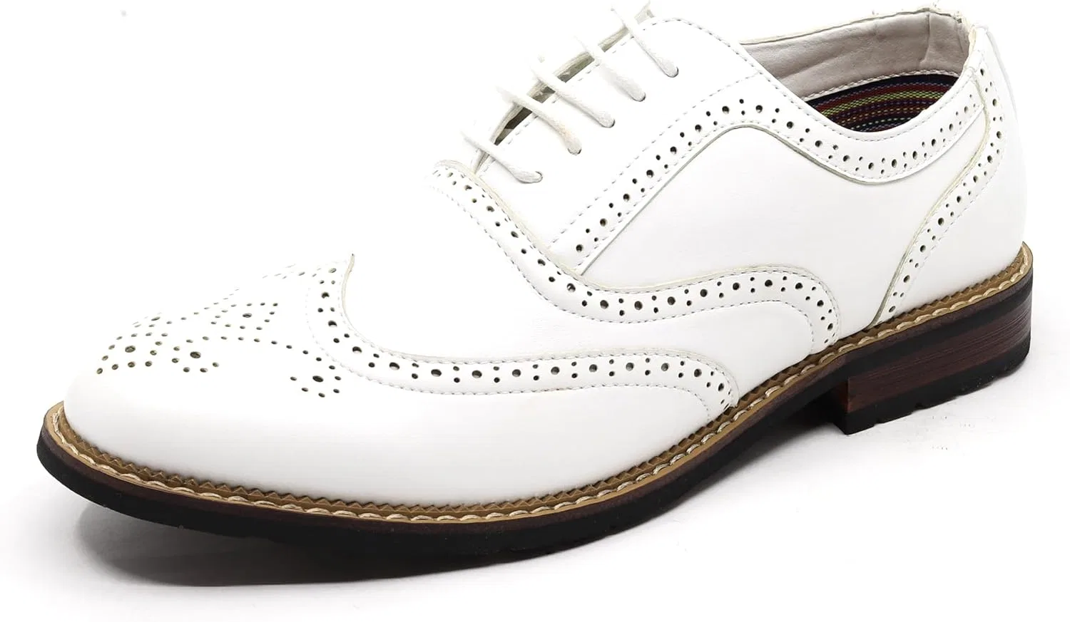 Мужские оксфордские туфли Metrocharm MC315 с перфорацией на шнуровке, White Opulent Garden