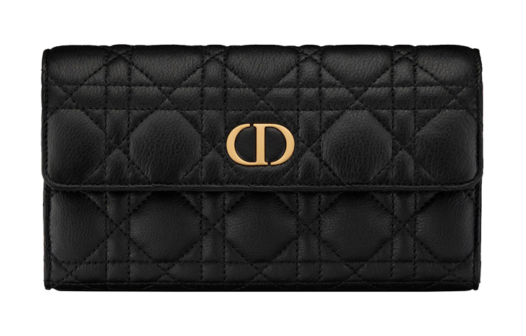 

DIOR Женский бумажник из телячьей кожи черный