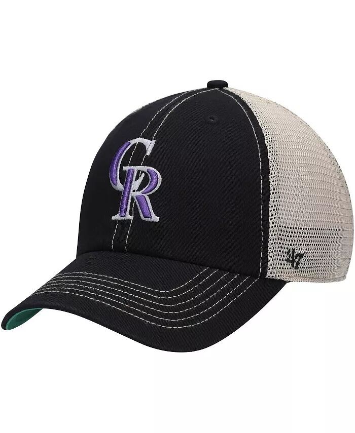 

Мужская черная бейсболка-кепка Colorado Rockies Trawler Clean Up Trucker Snapback '47 '47 Brand