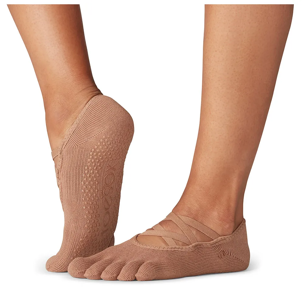 

Носки Toesox Grip Full Toe Elle short, коричневый