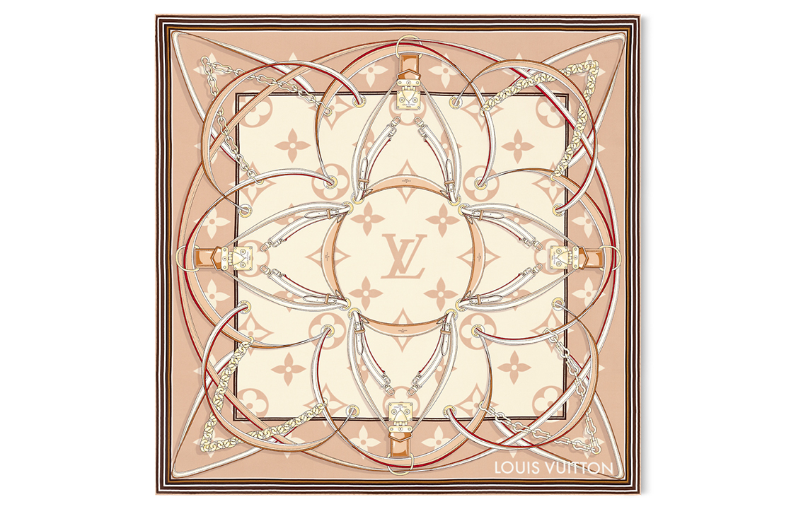 

LOUIS VUITTON Квадратный шарф Ultimate Monogram, Khaki