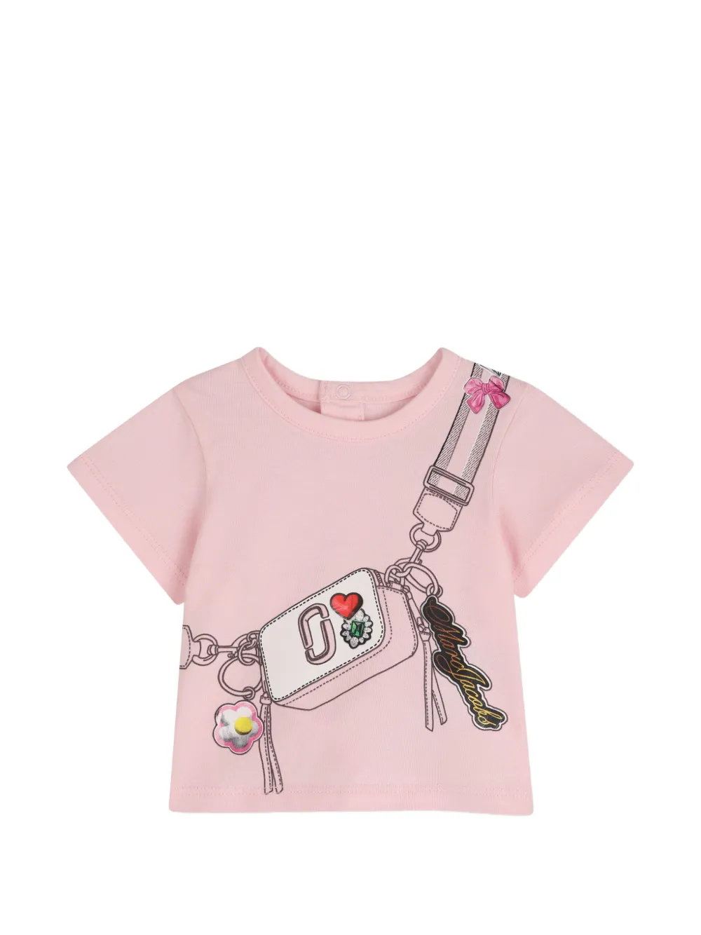 Комплект из топа и шортов с принтом Marc Jacobs Kids, розовый — фото 3