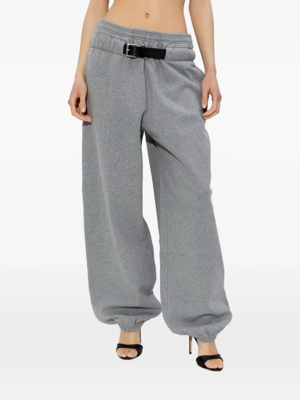 

Спортивные брюки с эластичным поясом и поясом-ремнем Alexander Wang, серый