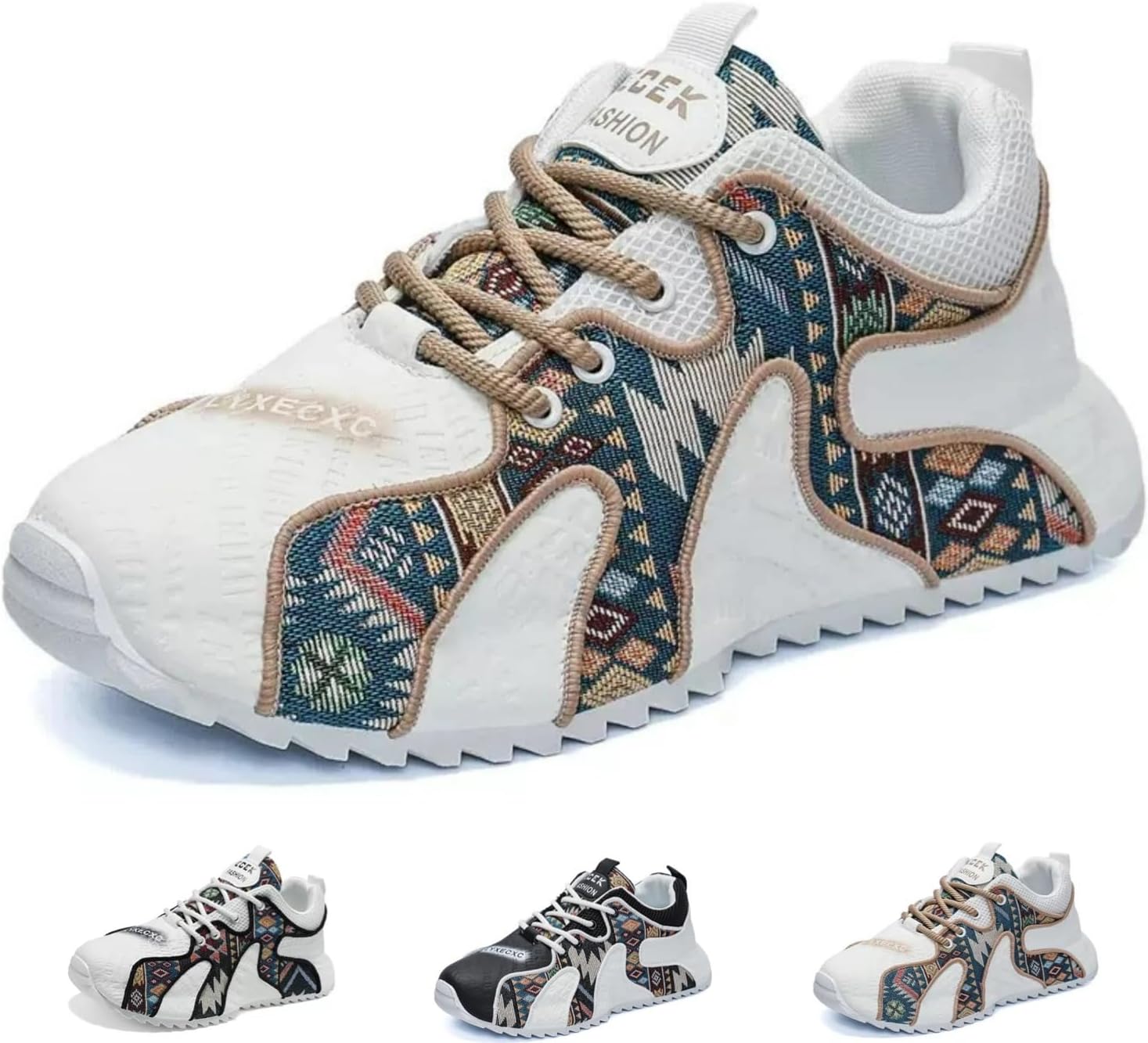 

Ретро-кроссовки на массивной подошве для мужчин, дышащие, удобные, повседневные, в уличном стиле, для прогулок Macefil, хаки