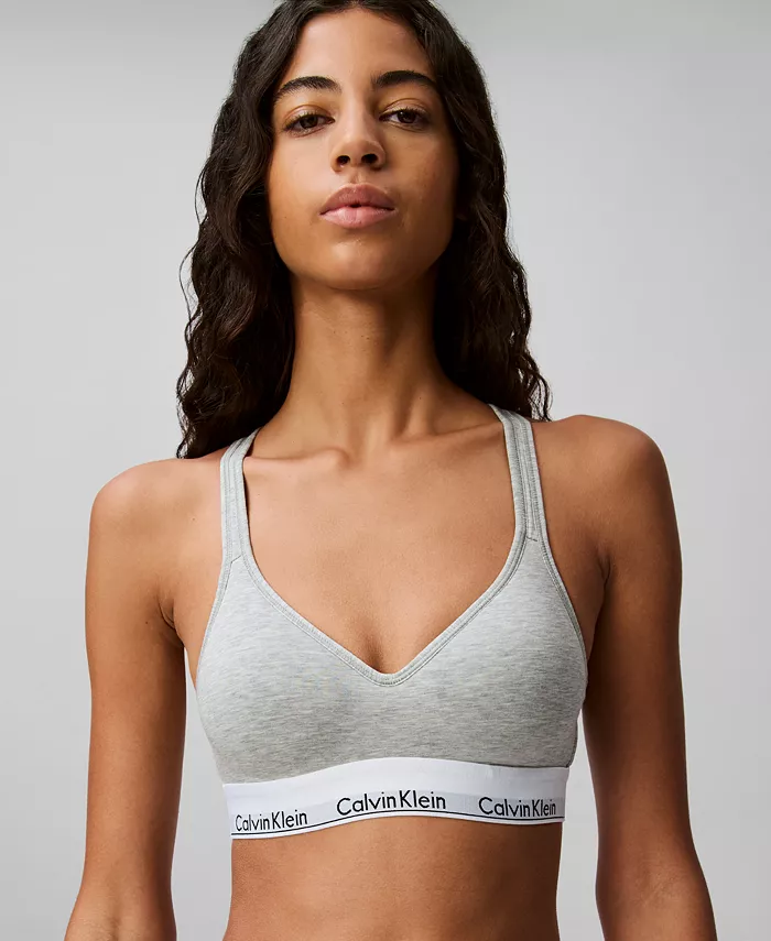 

Calvin Klein женский современный бюстгальтер-бралетт с хлопковой подкладкой QF1654, серый