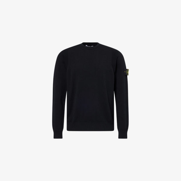 

Свитер Stone Island с логотипом-нашивкой из шерстяной смеси, черный