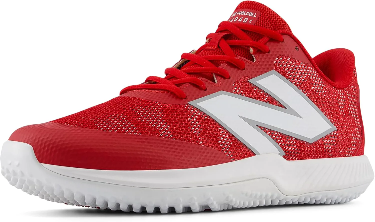 New Balance детские кроссовки FuelCell V7 для игры на искусственном газоне, красно-белый — фото 4