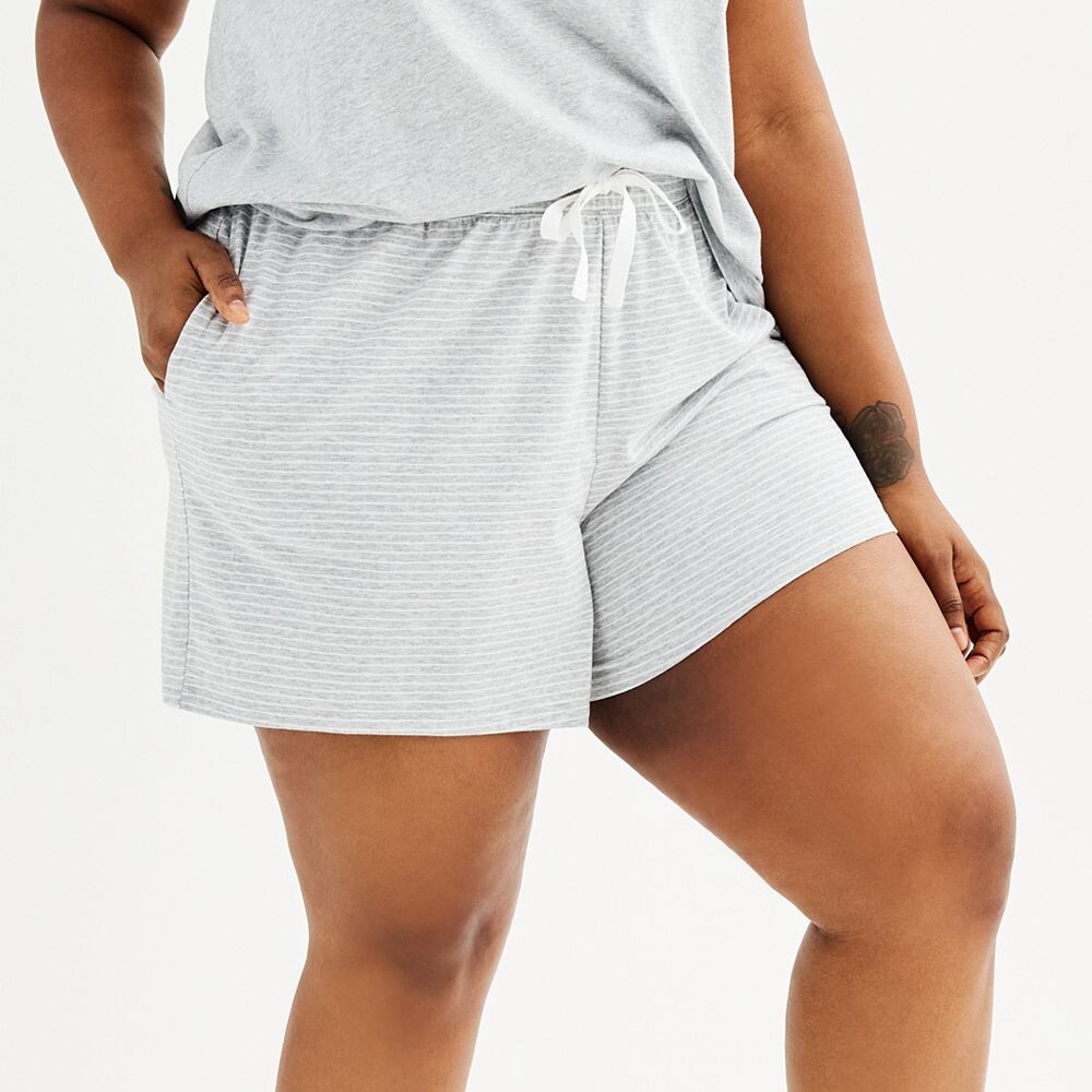 

Плюс размер Sonoma Goods For Life Хлопковые шорты для сна из модала, цвет Gray Stripe