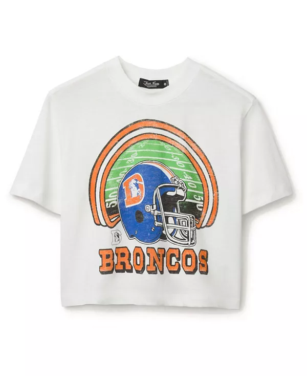 

Женская футболка с высоким воротником NFL Denver Broncos Game Time Junk Food Clothing, белый
